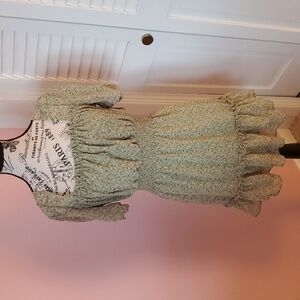 Altar'd State Sage Floral Smocked waist green Dress Size Medium Feminine Cottage